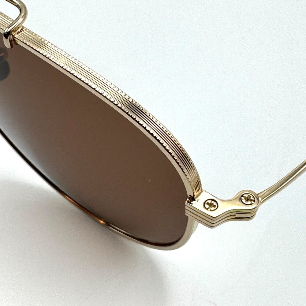 Eyevan Sunglasses Astro G Gold Aviator Frame Brown Lens 57-14-145 New Authentic - Picture 6 of 15
